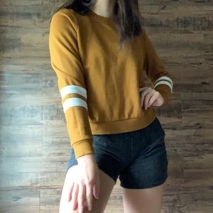 Mustard Yellow Sweater with White Stripes F21